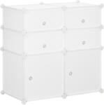 HomCom Dulap Modular pentru Haine și Pantofi din 6 Cuburi, Design Practic, 75x37x73 cm, Alb | Aosom Romania (831-178) Pantofar