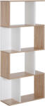 HOMCOM Biblioteca Design Modern 4 rafturi Lemn Natural si Alb, 60x24x148cm HOMCOM | Aosom Romania (833-451) Raft