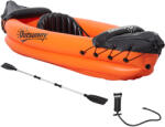 Outsunny Canoe Gonflabilă Solo, Caiac cu Vaslă Aluminiu, Pompa, Kit Reparații, Portocaliu, Aventură pe Apă | Aosom Romania (A31-007)