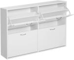 HomCom Dulap Pantofi pentru 24 Perechi, Design Eficient din Lemn, Alb, 120x24x81cm | Aosom Romania (837-004WT) Pantofar