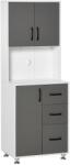 HOMCOM Dulap de Bucătărie Modern, PAL Melaminat, Picioare Metalice, 60x40x150cm, Design Alb și Gri, Spațios și Funcțional | Aosom Romania (835-341) Bufet
