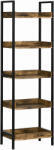 HOMCOM Biblioteca in stil industrial cu 5 rafturi, dulap de biblioteca din lemn si metal pentru casa si biroU HOMCOM | Aosom RO (838-277V00RB) Raft