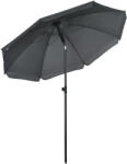 Outsunny Umbrelă de Plajă din Poliester/Oțel, 8 Nervuri, Tetieră Înclinabilă 45°, Gri | Aosom Romania (84D-221V00CG)