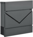 HOMCOM Cutie Postala din Otel Zincat cu Suport Ziare si 2 Chei de Securitate incluse, 37x10.5x37 cm, Gri | Aosom Romania (B80-011V00CG)