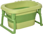 HOMCOM Cadă pentru Băiță Nou-Născuți și Copii 0-6 Ani, Plastic Antiderapant, Verde, Dimensiuni 75.3x55.4x43cm | Aosom România (400-016GN)