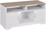 HomCom Mobilier pentru TV pana la 42", din fibra de lemn, 105x40x52cm, Alb si lemn natural HOMCOM | Aosom Romania (833-778)