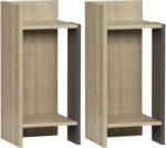 HOMCOM Set de 2 Noptiere Moderne cu Poliță Deschisă, Măsuță de Cafea, Spațiu de Depozitare, Gri, 27x25x60cm | Aosom Romania (831-570V00GY)