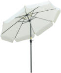 Outsunny Umbrelă Rotundă Rabatabilă pentru Grădină și Terasă, Protecție UV 50+, Φ266x250cm, Nuanță Bej | Aosom Romania (84D-157BG)