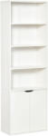 HOMCOM Biblioteca Moderna HOMCOM 4 Etajere cu Dulapior din Lemn cu 2 Usi, Mobilier Multifunctional pentru Living si Birou 59x29x180cm, Alba | Aosom Romania (836-483WT) Biblioteca