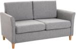 HOMCOM Canapea 2 Locuri, Confortabilă, Înveliș din Lin Gri, Structură din Lemn, 141x70x78cm | Aosom Romania (833-653GY) Canapea