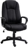 Vinsetto Fotoliu Birou cu Masaj, Interfata USB si Inaltime Reglabila, Tesatura efect in, Roti pivotante 60x74x106-116cm, Negru Vinsetto | Aosom Romania (921-593BK)