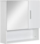 Kleankin Dulap Baie Oglindă Compactă, 2 Uși, Spațiu Depozitare, 54x15.2x55.3cm, Alb | Aosom Romania (834-347WT)