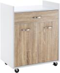 HOMCOM Cărucior Bucătărie Compact cu Dulap și Sertar, Mobilier Multifuncțional, 60x40x77cm, Design Modern | Aosom Romania (801-209)