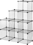 HOMCOM Bibliotecă Spațiu Redus, 9 Cuburi, Oțel/PP, 35x35x35cm, Negru, pentru Jucării/Haine | Aosom Romania (838-269V00BK) Biblioteca