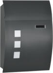 HOMCOM Cutie Postala Curbata din Otel Zincat cu 3 Fante si 2 Chei de Securitate incluse, 45x10x32 cm, Gri | Aosom Romania (B80-012V00CG)