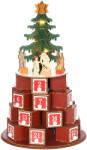 HOMCOM Calendar Advent de Craciun din lemn, cu lumini LED, pentru copii si adulti, rosu si verde HOMCOM | Aosom Romania (830-520V00MX)