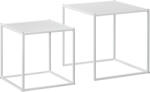 HomCom Set Măsuțe Cafea Patrate Stivuibile, Oțel, Design Modern pentru Living, Alb | Aosom Romania (839-563V00WT) Masa de cafea