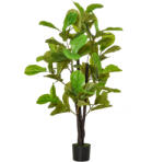 HOMCOM Ficus Artificial 130cm de Interior si Exterior, Planta Artificiala cu efect Realist cu 78 de Frunze HOMCOM | Aosom Romania (830-437)