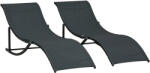 Outsunny Set 2 Sezlonguri de Gradina Pliabile, Sezlong pentru plaja din Aluminiu si Textilen, Negru, 61x165x63cm | Aosom Romania (84B-540)
