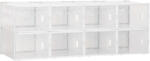 HomCom Mobilier pentru Încălțăminte cu Ventilație, 8 Cuburi din Plastic PP, Alb și Transparent, 28x36x21cm, Design Modern | Aosom Romania (850-174) Pantofar