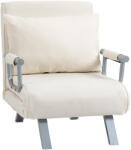 HOMCOM Fotoliu pat extensibil Modern HOMCOM 2 in 1 cu spatar reglabil pe 5 nivele, 65x69x82cm | Aosom Romania (833-040CW)