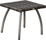 Outsunny Masa Outsunny din Ratan sintetic pentru Exterior, Gradina, Terasa Impermeabilă Gri 45x45x44cm | Aosom Romania (867-084V01GY) Masa de cafea