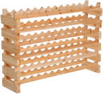 HOMCOM Raft pentru Sticle din Lemn de Brad cu 6 Rafturi pentru 72 de Sticle, 114x28x85 cm, Lemn Natural | Aosom Romania (05-0011) Suport sticla vin