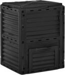 Outsunny Compostor de Grădină 300L din Plastic, cu Capac, Ușor de Asamblat, Negru | Aosom Romania (845-491) Compostator