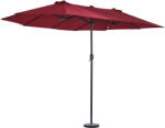 Outsunny Umbrelă Dublă de Grădină în Oțel și Poliester Roșu cu Deschidere Ușoară | Aosom Romania (84D-031V01WR)