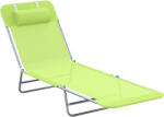 Outsunny Sezlong pentru Gradina Pliabil cu Spatar Reclinabil Verde deschis | Aosom Romania (01-0335)