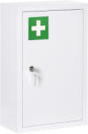 Kleankin Dulap de Medicamente, 3 Niveluri, din Oțel Inoxidabil, cu 2 Chei și Montare pe Perete, 30x14x46 cm, Alb | Aosom Romania (834-527V00WT)