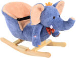 HomCom Balansoar Elefant pentru Copii, Jucărie de Pluș, Confortabil, 60x33x45cm, Albastru | Aosom Romania (330-007) Balansoar calut