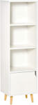 HOMCOM Biblioteca cu Rafturi pentru casa cu 3 Etajere si 1 Dulapior, Raft biblioteca din Lemn, 40x30x129, 5cm, Alb | Aosom Romania (836-485WT) Biblioteca