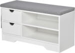 HomCom Banchetă Pantofar Compactă HOMCOM, Bancă Depozitare din Lemn pentru 4 Perechi Pantofi, Design Modern, Alb | Aosom Romania (837-165) Pantofar