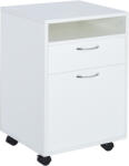 HomCom Comodă Mobilă pentru Birou HOMCOM, cu Roți, Design Compact, 40x35x60cm, Alb | Aosom Romania (836-027WT) Dulap arhivare