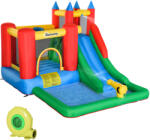 Outsunny Set de Joacă Gonflabil pentru Copii, Tobogan, Trambulină, Piscină, Pistol Apă, 330x245x215cm, Colorat | Aosom Romania (342-018V90) Castel gonflabil