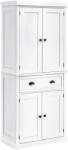 HOMCOM Dulap de bucatarie HOMCOM cu sertar central din MDF, placi aglomerate si metal, 76x40, 5x184cm, alb | Aosom Romania (835-115WT) Bufet