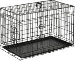PawHut Cusca de transport pentru animale cu 2 usi cu inchidere de siguranta dubla, fir de otel si ABS 76×46×52cm Negru PawHut | Aosom Romania (D00-022)