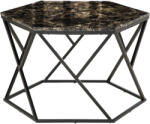 HomCom Masuta de cafea moderna cu blat din imitatie de marmura si structura din MDF si otel, 81x70x51, 2 cm, negru HOMCOM | Aosom Romania (839-309BK) Masa de cafea