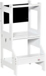 HOMCOM Turn de invatare Montessori 2 in 1 detasabil din MDF, pentru copii 3-6 ani, alb | Aosom Romania (312-052)