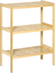 HOMCOM Raft Multifuncțional HOMCOM din Bambus cu 3 Nivele, Design Natural, 62x33x80 cm, Culoare Lemn | Aosom Romania (838-204) Raft