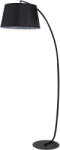 HomCom Lampa de Podea Arc Inalta, Design Modern cu Abajur din Tesatura si Baza Metalica, Comutator cu Pedala, Negru | Aosom Romania (B31-164)