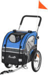 PawHut Carucior pentru Caini cu Prindere Bicicleta Spatiu Mare Albastru 130x58x94cm Ideal pentru Plimbari | Aosom Romania (D00-113)