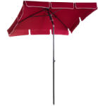 Outsunny Umbrelă de Grădină Dreptunghiulară cu Înălțime Reglabilă, Cadru din Aluminiu, 200x125x235cm, Roșu | Aosom Romania (84D-016RD)