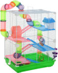 PawHut Cusca PawHut cu 5 Niveluri pentru Rozătoare, Dimensiuni 46x30x58 cm, Ideală pentru Hamsteri și Șoareci, Design Spațios și Funcțional | Aosom Romania (D51-214)