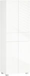 HOMCOM Dulap Bucatarie cu sertare, 4 usi, cu 5 niveluri cu 3 rafturi reglabile, pentru sufragerie, alb lucios 60x35x170cm HOMCOM | Aosom Romania (835-612) Bufet