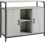 HOMCOM Comodă Modernă din Lemn cu Rafturi și Dulap, Design Anti-Inclinare, MDF și Oțel, Gri Deschis, 100x34x87.2cm | Aosom Romania (835-675LG) Bufet