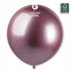 Ge. Ma. R Rózsaszín, fényes, metál, króm hatású lufi, 48 cm