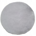 Multi-Decor Rabbit kerek szőnyeg 110cm, puha plüss világosszürke nyuszi szőrme (110 RABK -jasny popiel)