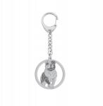 Mejk Jewellery Kulcstartó Amerikai Bulldog Kutya Ezüst925 Ajándék Kulcstartó Gravírozás Ingyenes (BE R591)